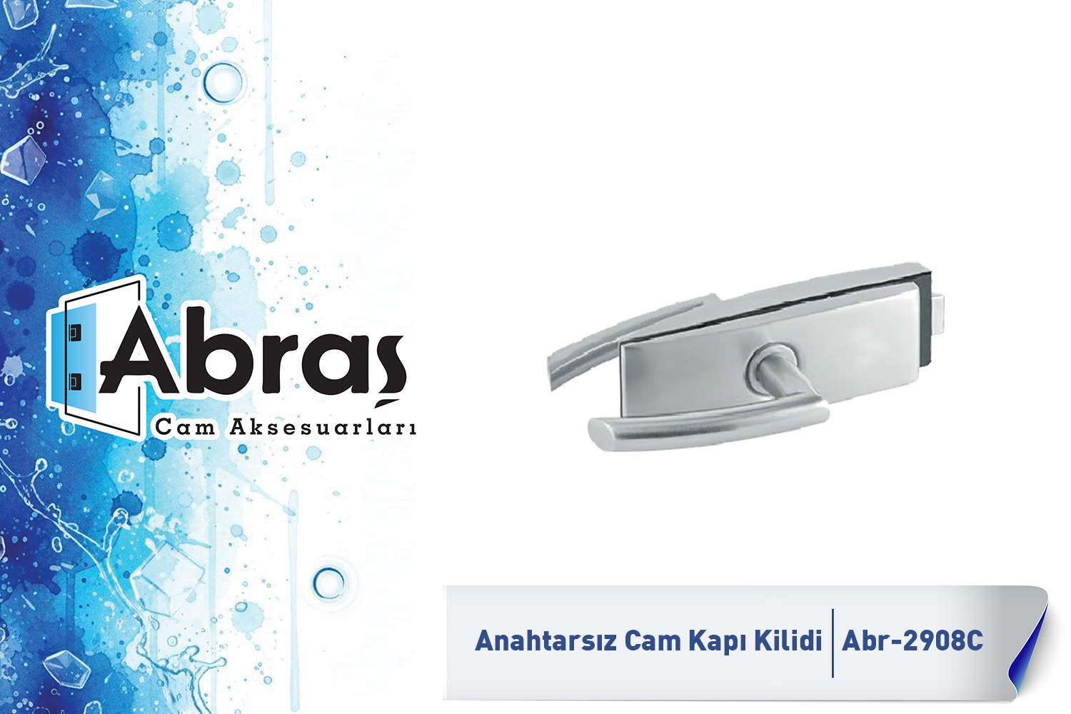 Alüminyum Anahtarsız Cam Kapı Kilidi Abr-2908C