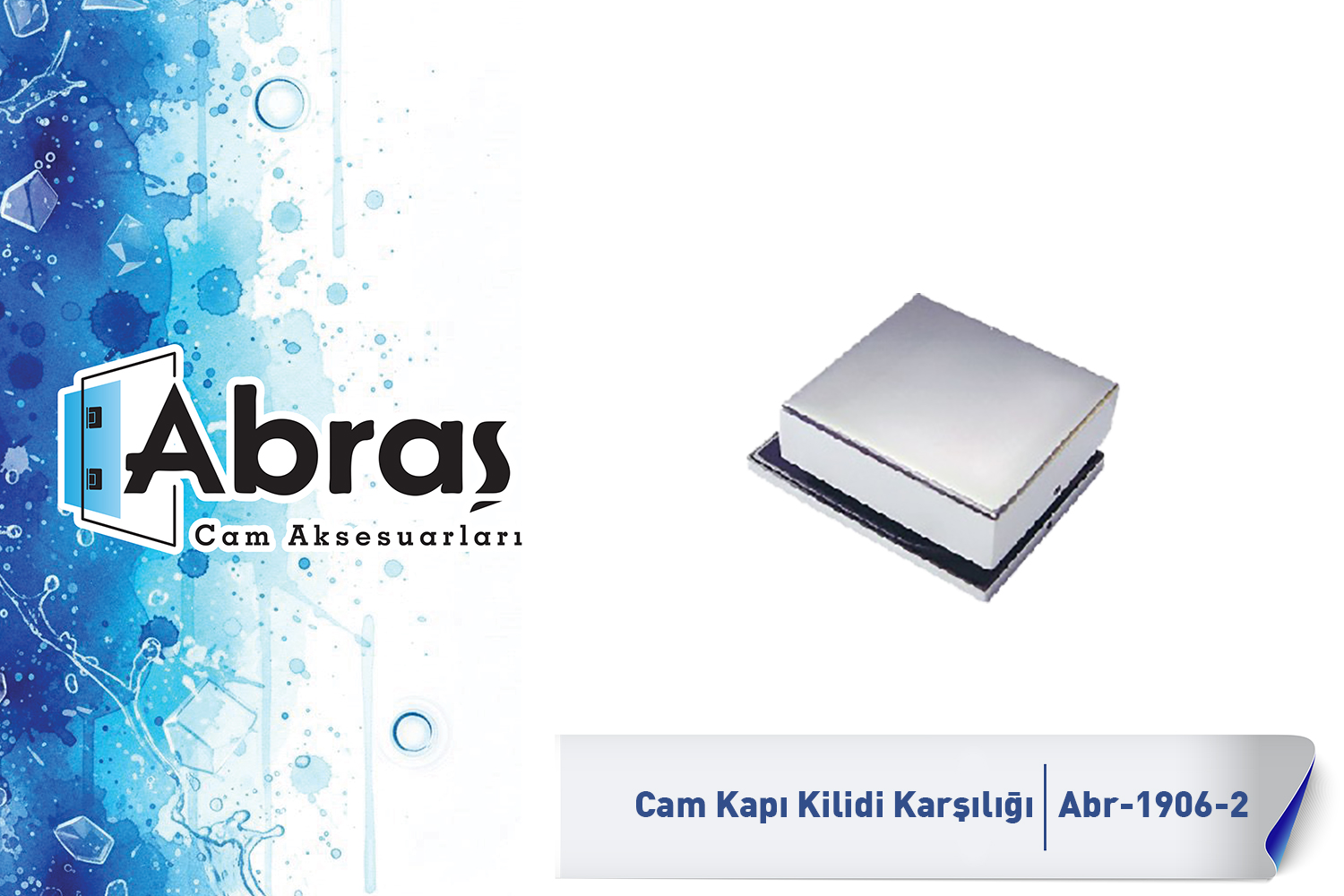 Paslanmaz Cam Kapı Kilidi Cam Karşılık Abr-1906-2