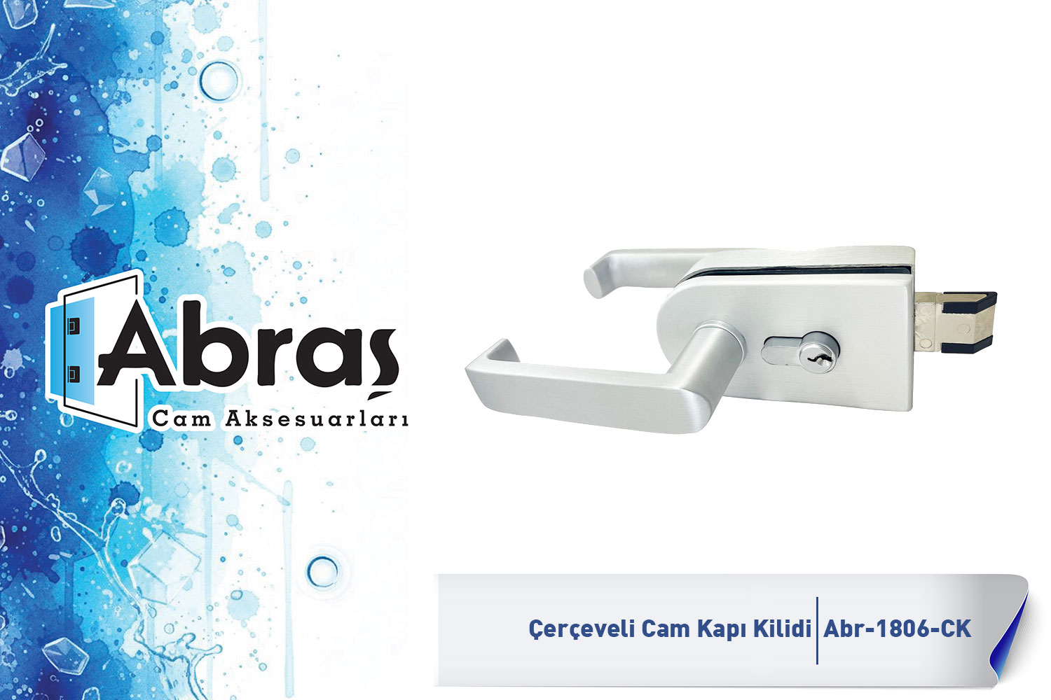Çerçeveli Cam Kapı Kilidi Abr-1806-CK