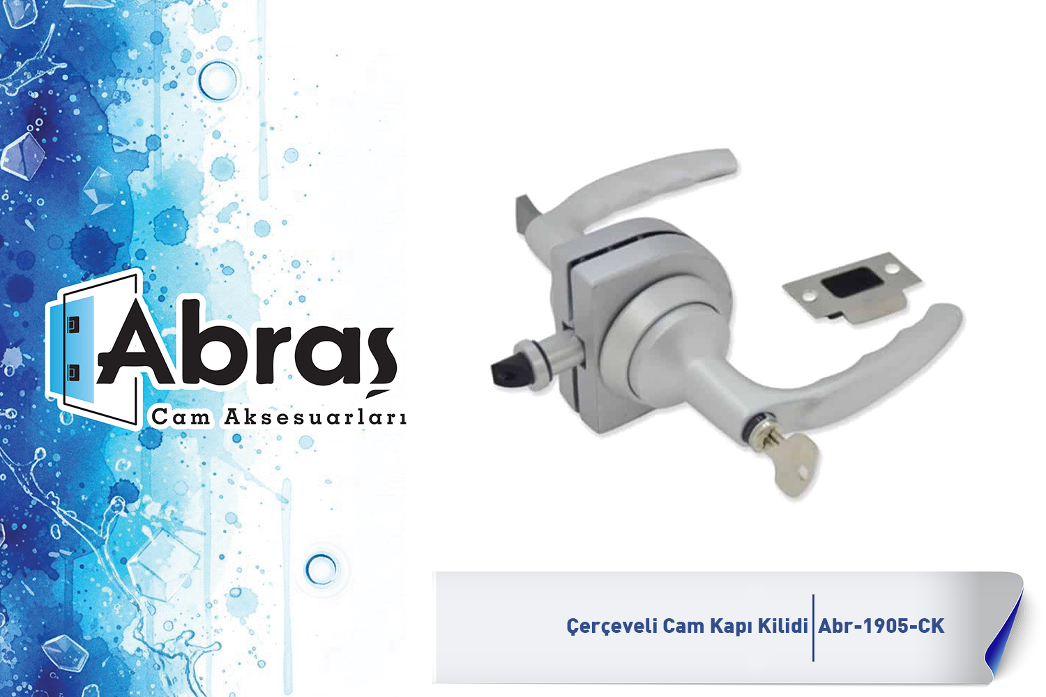 Çerçeveli Cam Kapı Kilidi Abr-1905-CK