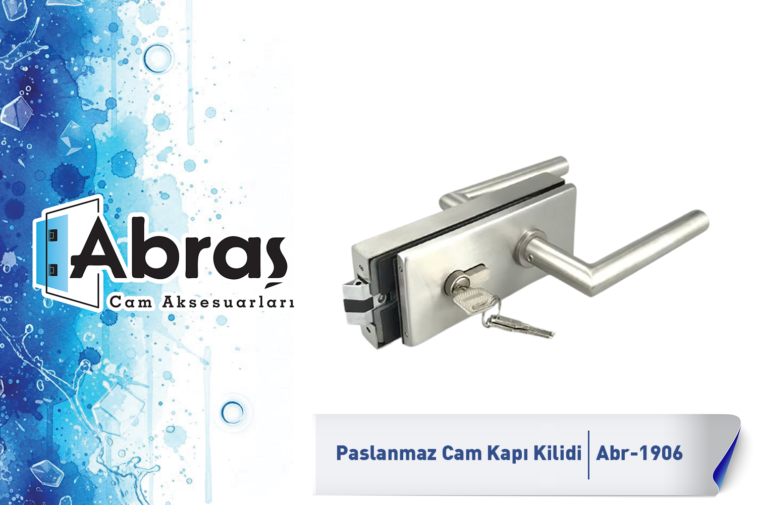Paslanmaz Cam Kapı Kilidi Abr-1906
