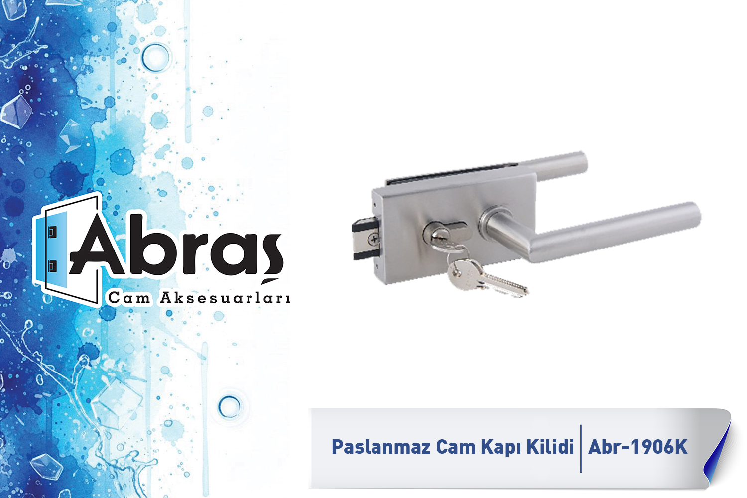 Paslanmaz Cam Kapı Kilidi Abr-1906K