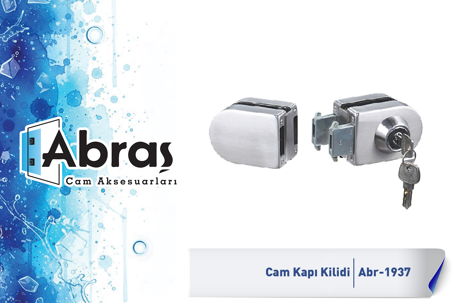 Camda Deliksiz Cam Kapı Kilidi Abr-1937