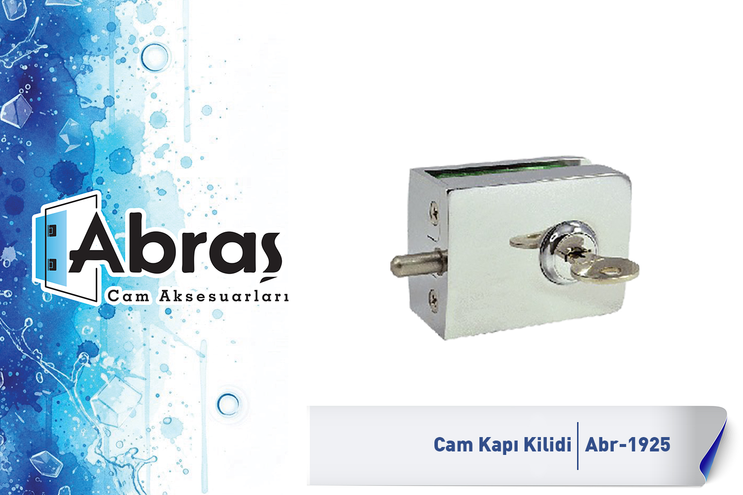 Camda Deliksiz Geçme Cam Kapı Kilidi Abr-1925