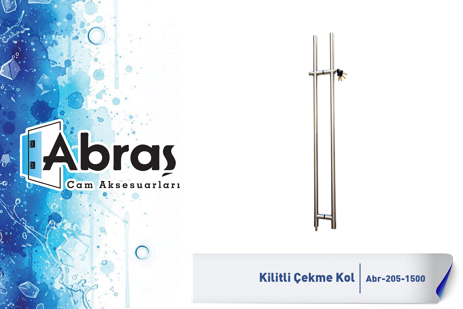 Kilitli Cam Kapı Çekme Kolu Abr-205-1500