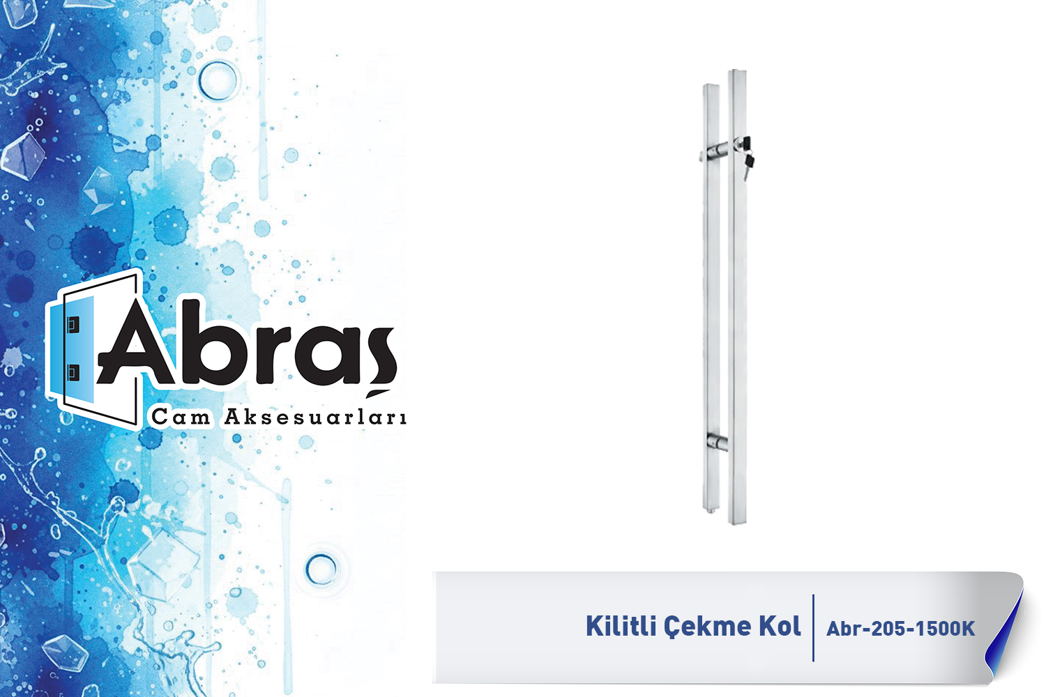 Kilitli Çekme Cam Kapı Kolu Abr-205-1500K