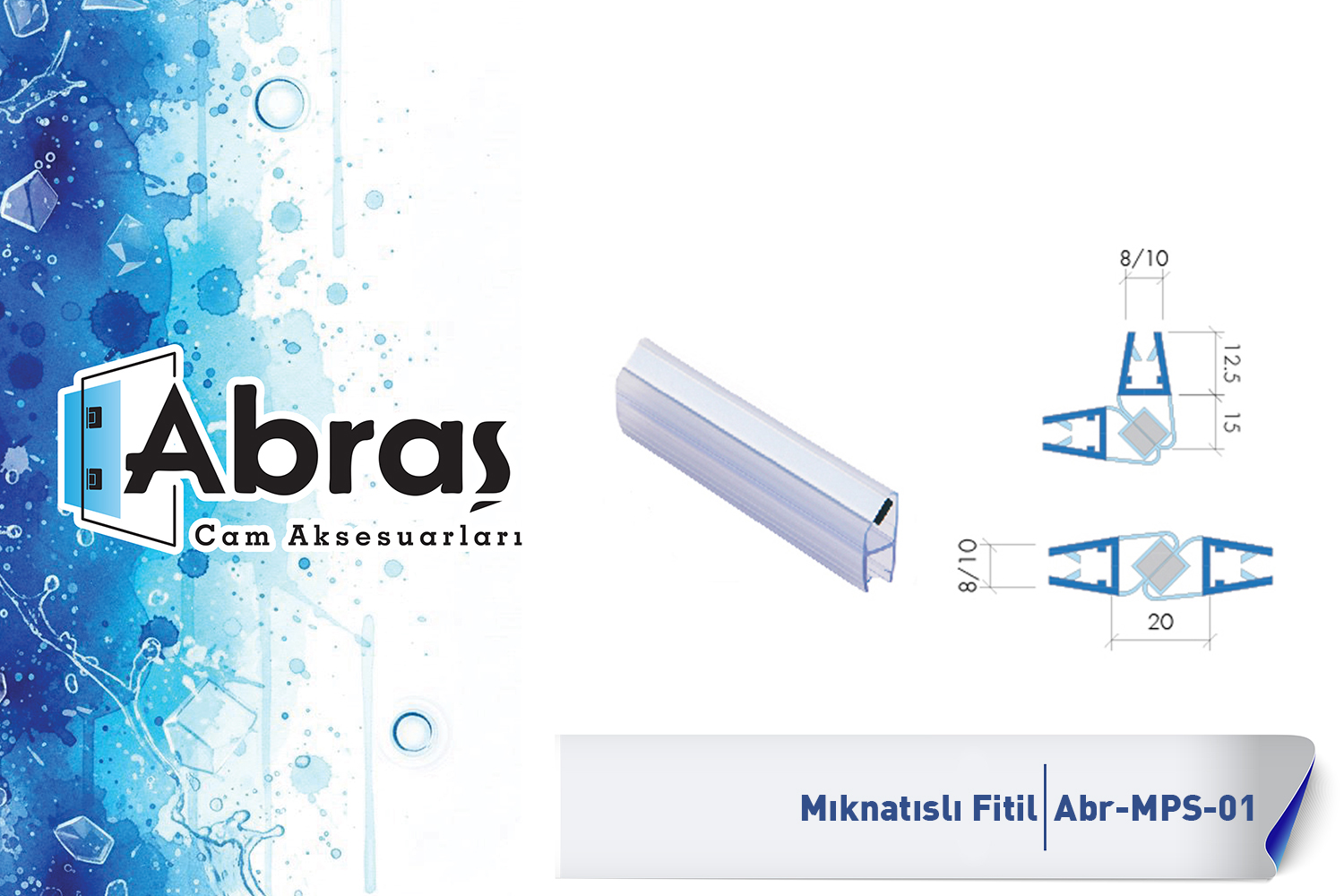 Mıknatıslı Cam Kapı Duş Fitili Abr-MPS01