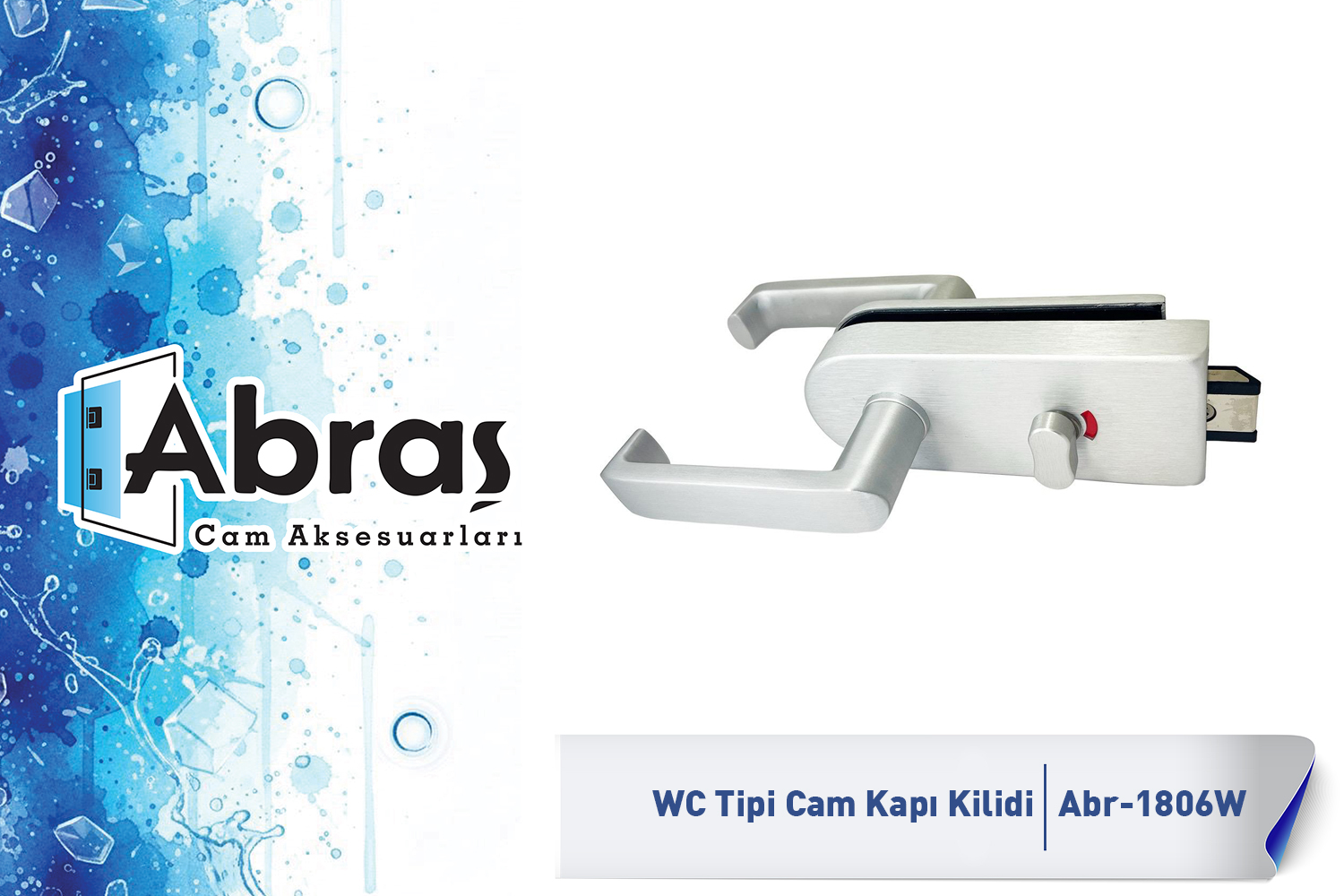 Alüminyum Wc Tipi Göstergeli Cam Kapı Kilidi Abr-1806W