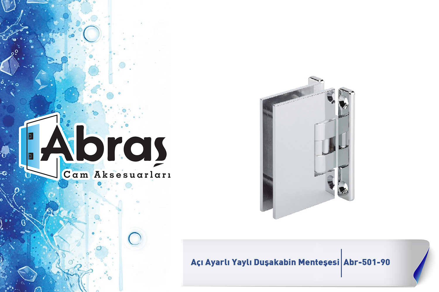 Açı Ayarlı Paraduş Yaylı Cam Kapı Menteşesi Abr-501-90